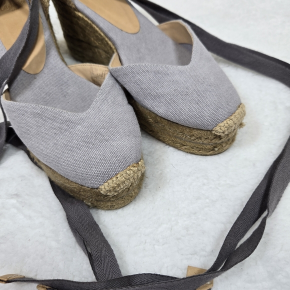 Castaner Carina Espadrilles Size 38/8 US Blue Made In Spain Wedge Platform - Picture 4 of 7